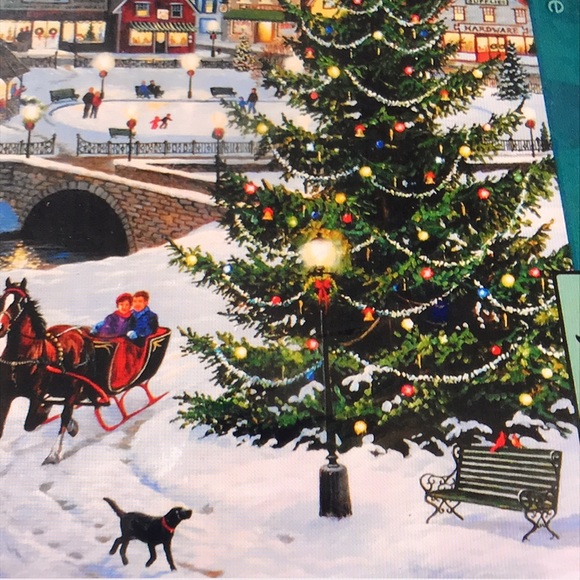 New 1000 Piece Jack Pine Village Tree Christmas Puzzle - Picture 3 of 5